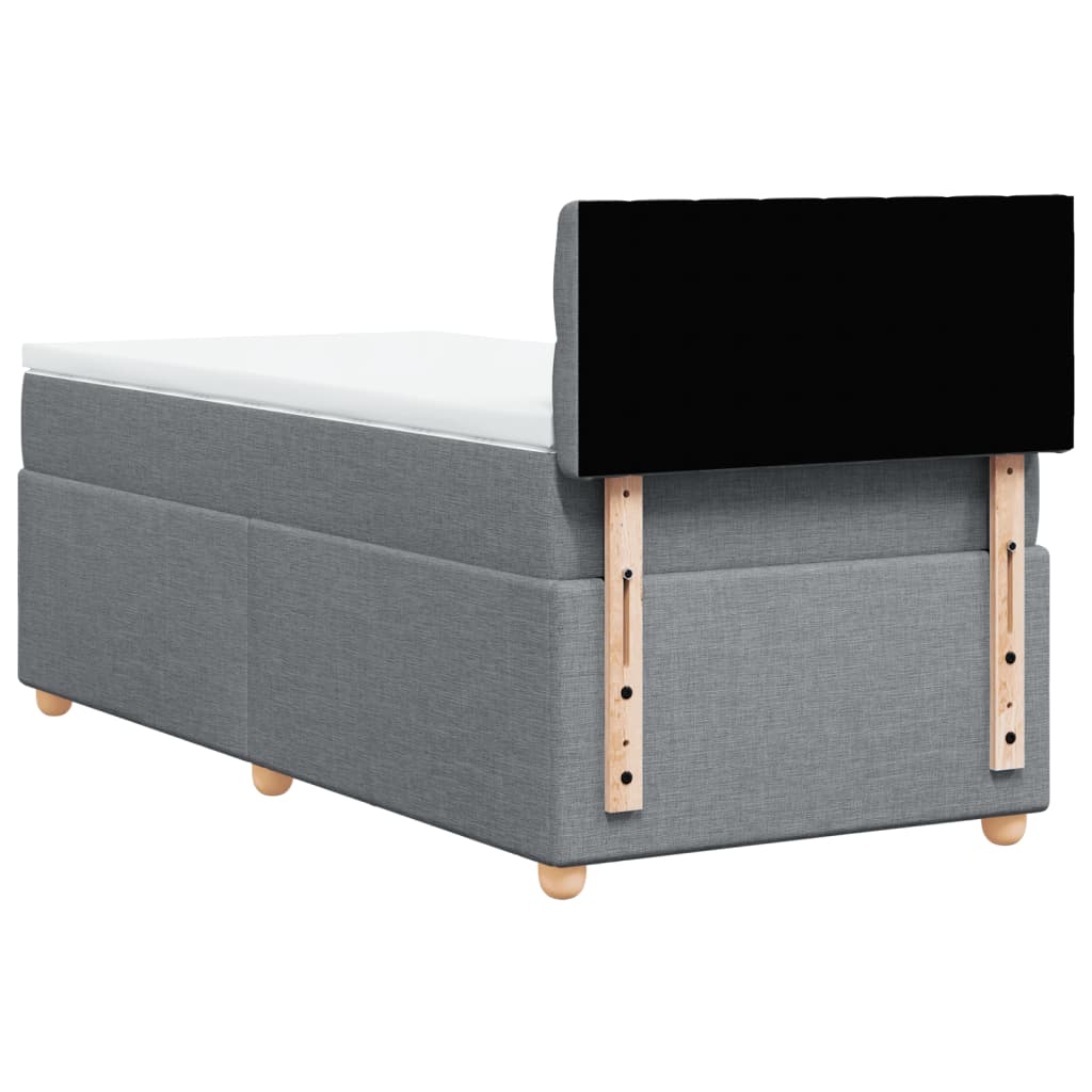 Boxspring met matras stof lichtgrijs 80x200 cm is nu te koop bij PeponiXL, paradijselijk wonen!