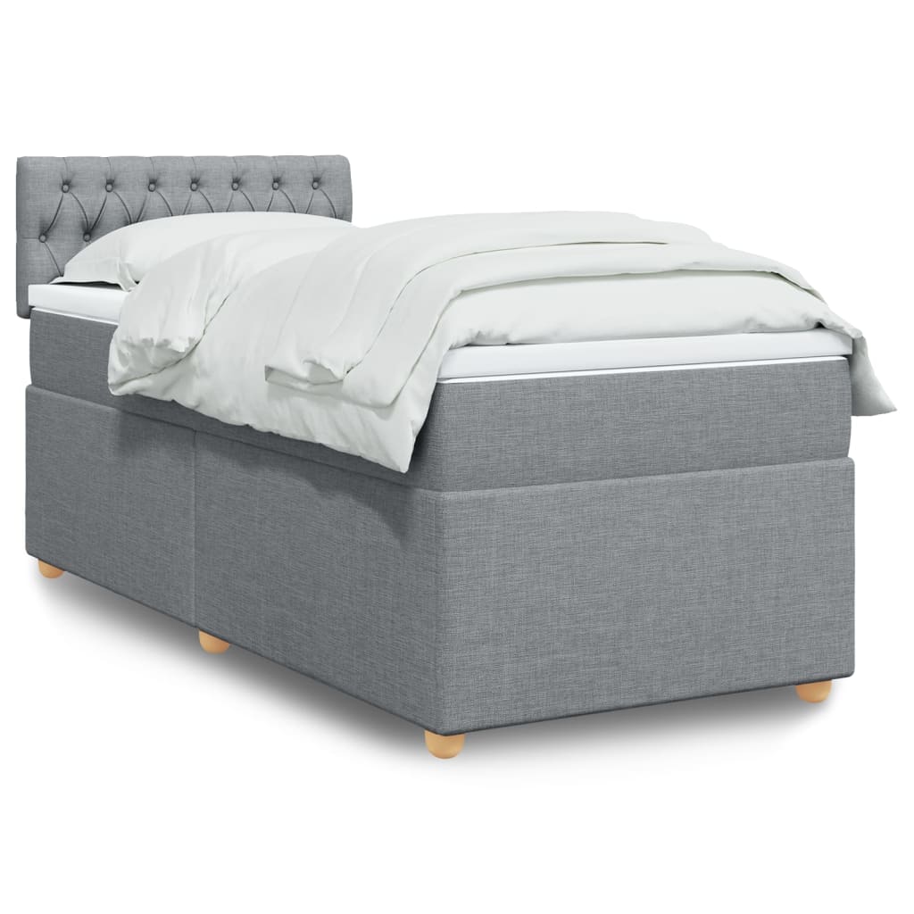 Boxspring met matras stof lichtgrijs 80x200 cm is nu te koop bij PeponiXL, paradijselijk wonen!