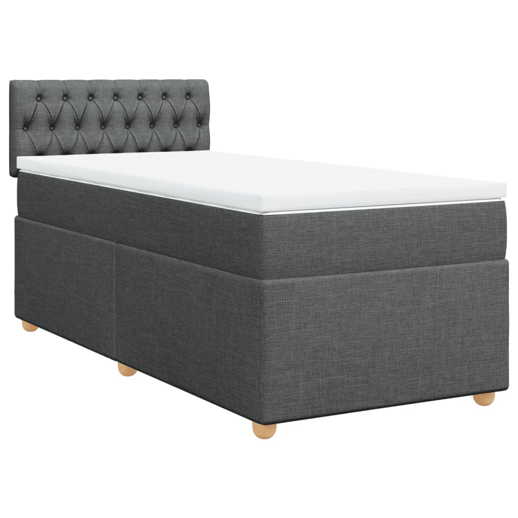 Boxspring met matras stof donkergrijs 80x200 cm is nu te koop bij PeponiXL, paradijselijk wonen!