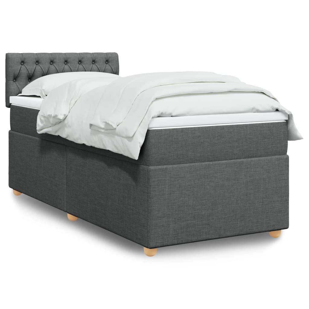 Boxspring met matras stof donkergrijs 80x200 cm is nu te koop bij PeponiXL, paradijselijk wonen!