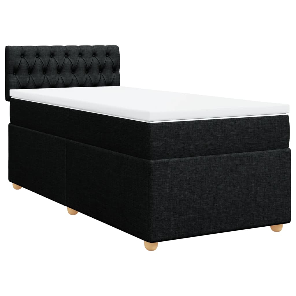 Boxspring met matras stof zwart 80x200 cm is nu te koop bij PeponiXL, paradijselijk wonen!