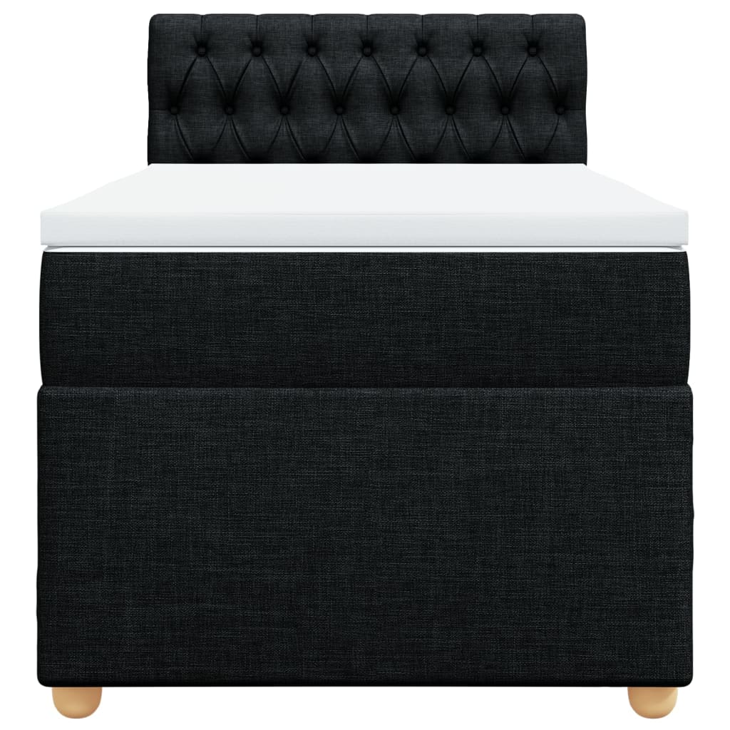 Boxspring met matras stof zwart 80x200 cm is nu te koop bij PeponiXL, paradijselijk wonen!
