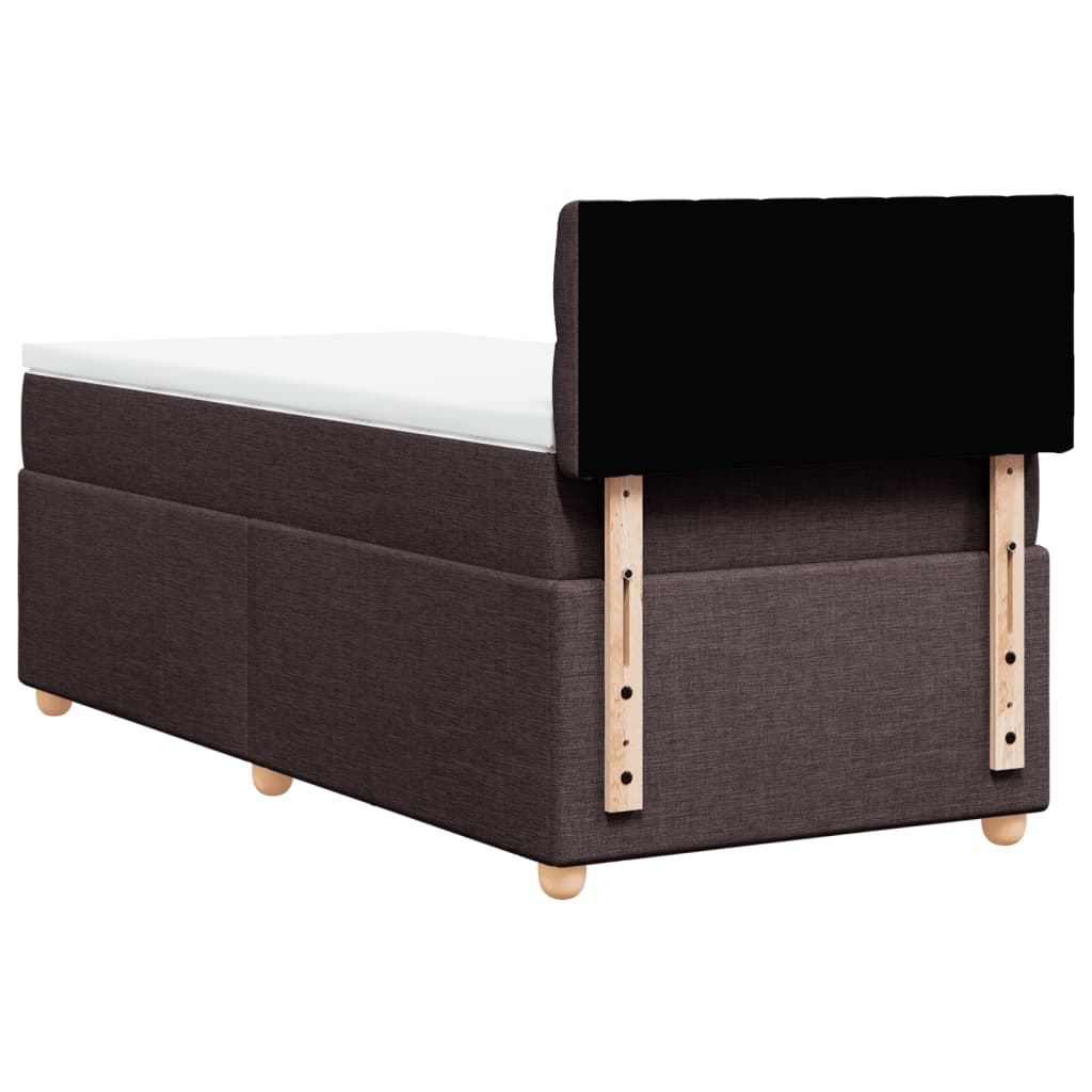 Boxspring met matras stof donkerbruin 80x200 cm is nu te koop bij PeponiXL, paradijselijk wonen!