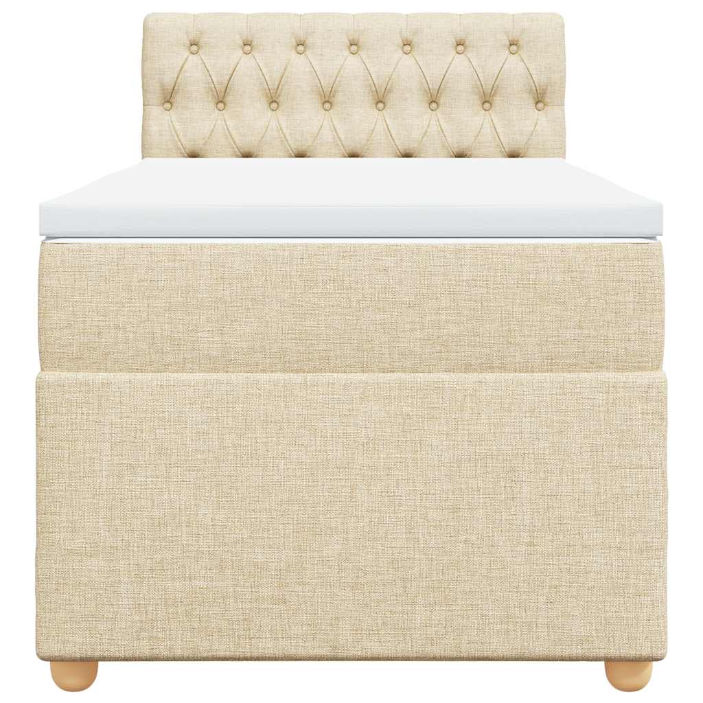 Boxspring met matras stof crèmekleurig 80x200 cm is nu te koop bij PeponiXL, paradijselijk wonen!