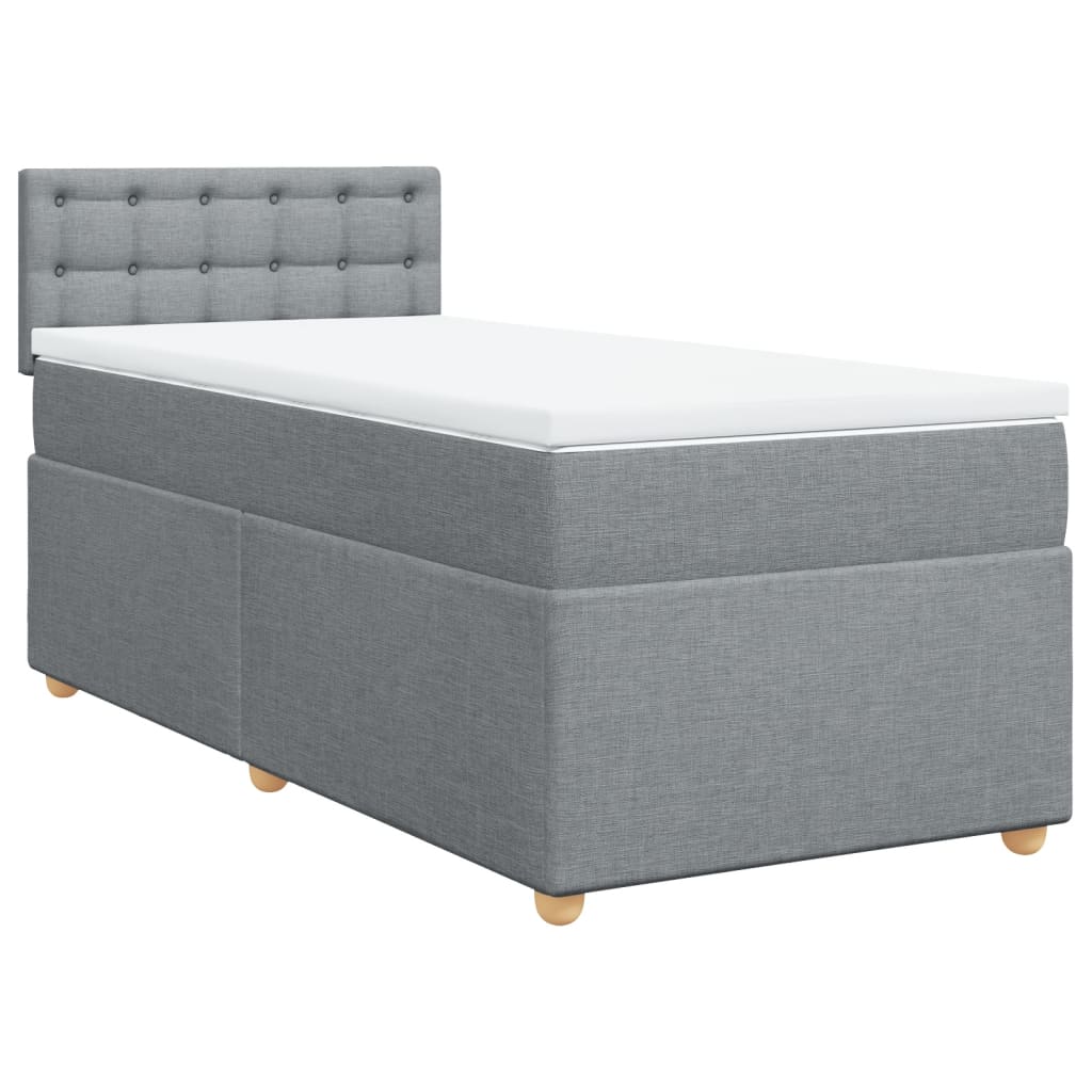 Boxspring met matras stof lichtgrijs 80x200 cm is nu te koop bij PeponiXL, paradijselijk wonen!