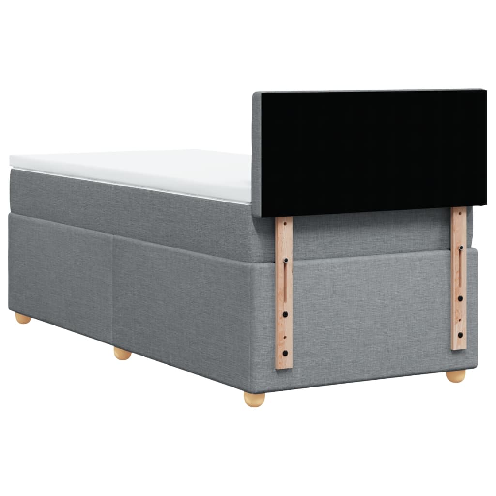 Boxspring met matras stof lichtgrijs 80x200 cm is nu te koop bij PeponiXL, paradijselijk wonen!