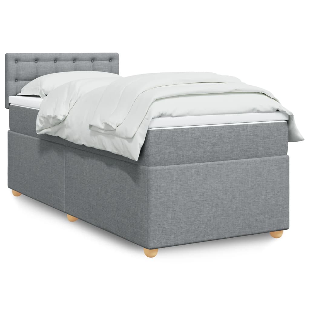 Boxspring met matras stof lichtgrijs 80x200 cm is nu te koop bij PeponiXL, paradijselijk wonen!