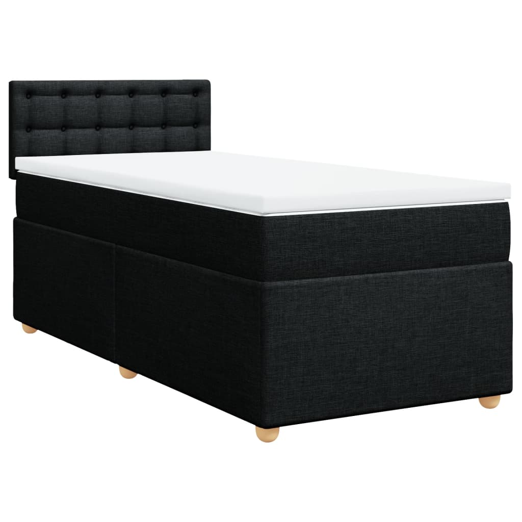 Boxspring met matras stof zwart 80x200 cm is nu te koop bij PeponiXL, paradijselijk wonen!