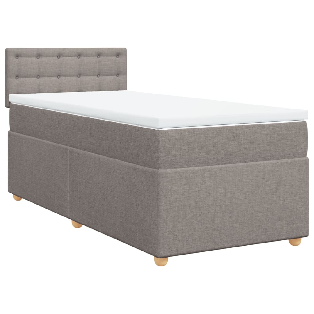 Boxspring met matras stof taupe 80x200 cm is nu te koop bij PeponiXL, paradijselijk wonen!