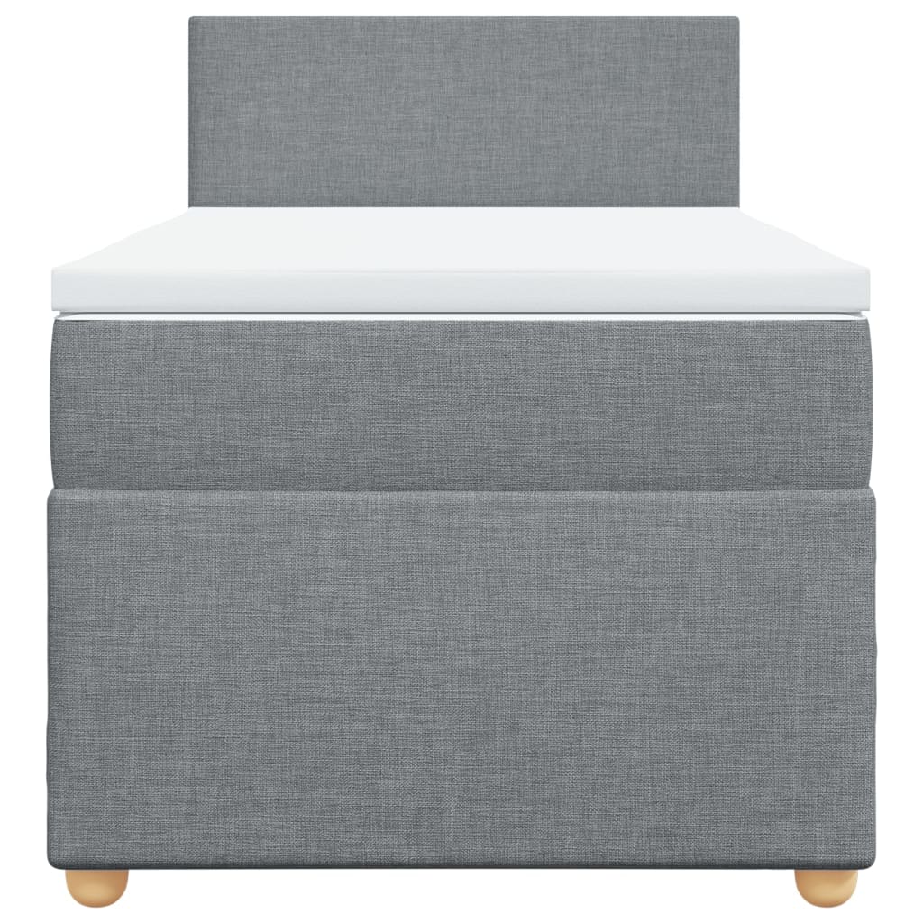 Boxspring met matras stof lichtgrijs 90x190 cm is nu te koop bij PeponiXL, paradijselijk wonen!