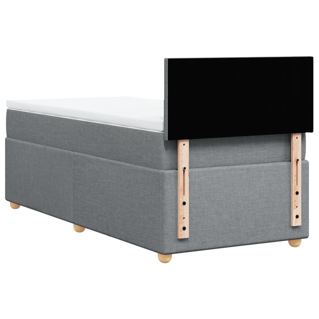 Boxspring met matras stof lichtgrijs 90x190 cm is nu te koop bij PeponiXL, paradijselijk wonen!