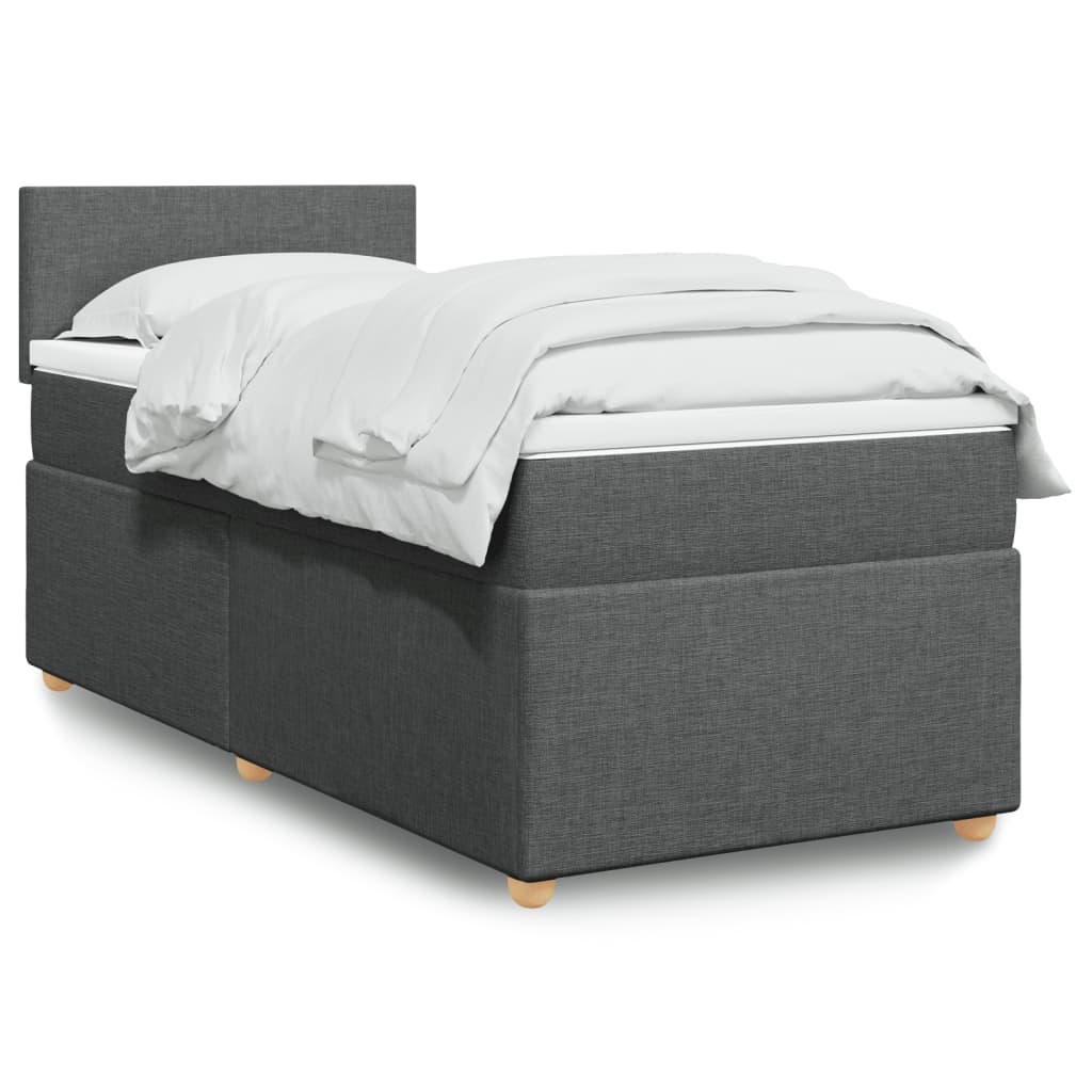 Boxspring met matras stof donkergrijs 90x190 cm is nu te koop bij PeponiXL, paradijselijk wonen!