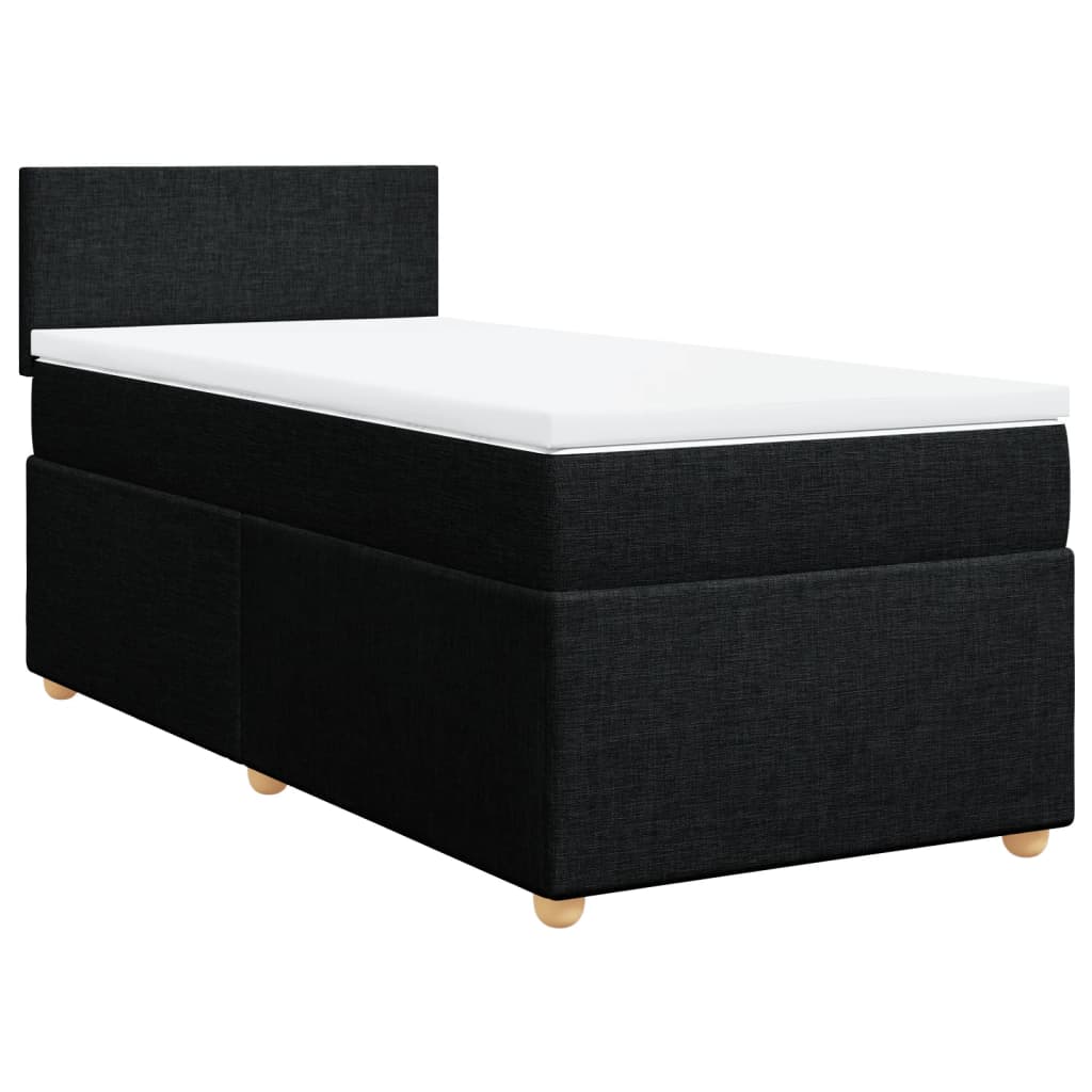 Boxspring met matras stof zwart 90x190 cm is nu te koop bij PeponiXL, paradijselijk wonen!