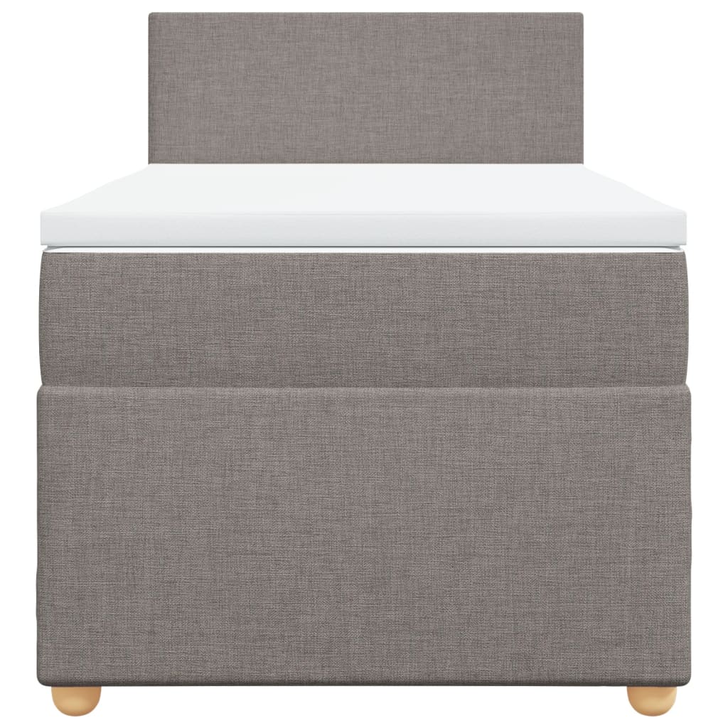 Boxspring met matras stof taupe 90x190 cm is nu te koop bij PeponiXL, paradijselijk wonen!