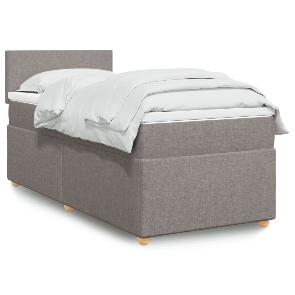 Boxspring met matras stof taupe 90x190 cm is nu te koop bij PeponiXL, paradijselijk wonen!