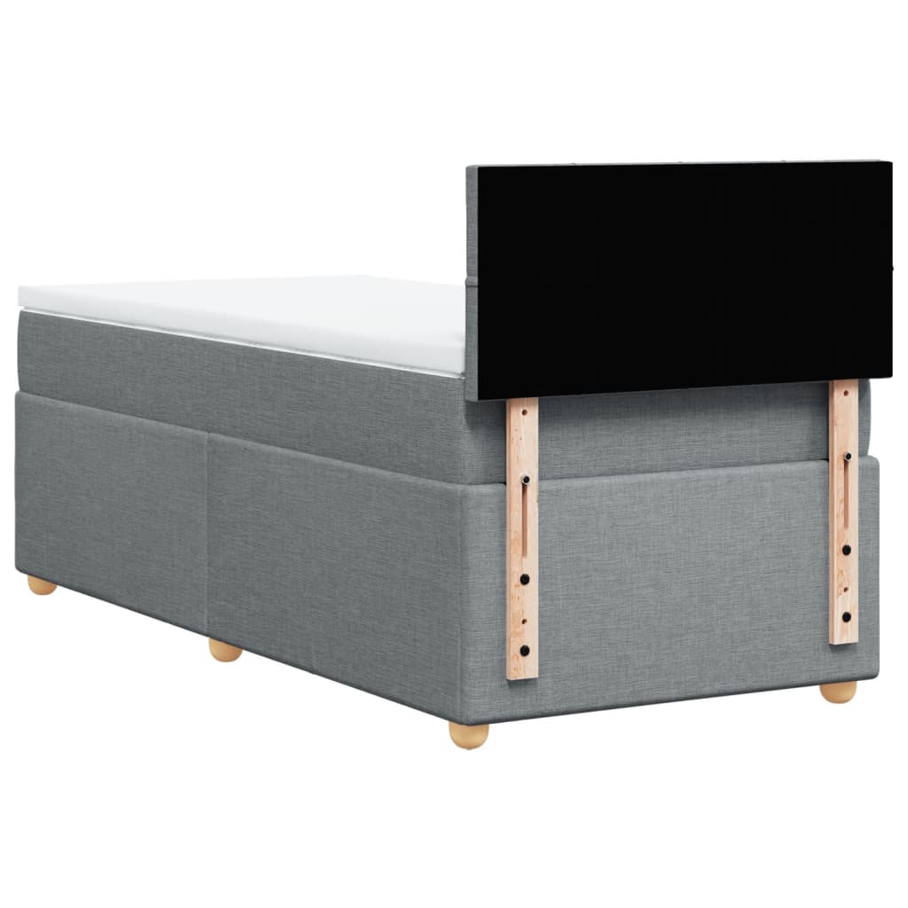 Boxspring met matras stof lichtgrijs 90x190 cm is nu te koop bij PeponiXL, paradijselijk wonen!