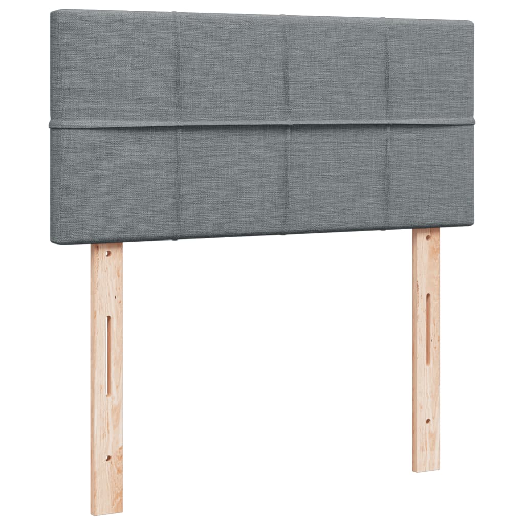 Boxspring met matras stof lichtgrijs 90x190 cm is nu te koop bij PeponiXL, paradijselijk wonen!