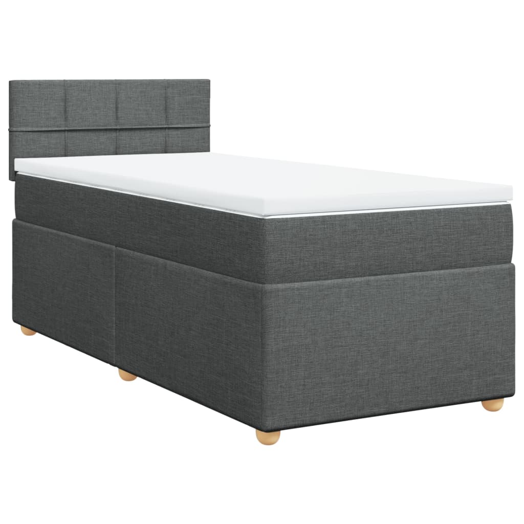 Boxspring met matras stof donkergrijs 90x190 cm is nu te koop bij PeponiXL, paradijselijk wonen!