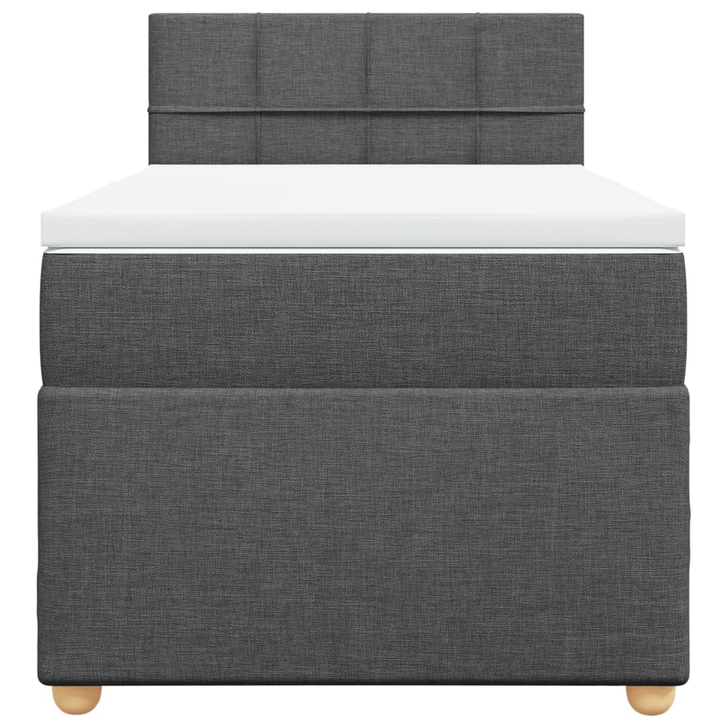 Boxspring met matras stof donkergrijs 90x190 cm is nu te koop bij PeponiXL, paradijselijk wonen!