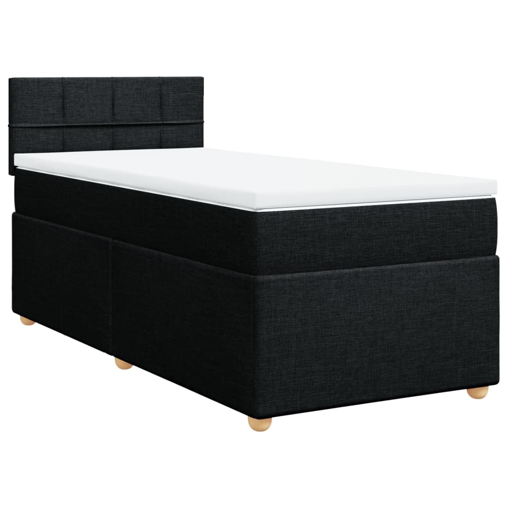 Boxspring met matras stof zwart 90x190 cm is nu te koop bij PeponiXL, paradijselijk wonen!