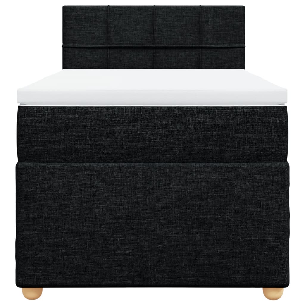Boxspring met matras stof zwart 90x190 cm is nu te koop bij PeponiXL, paradijselijk wonen!