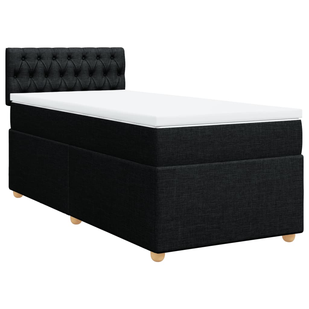 Boxspring met matras stof zwart 90x190 cm is nu te koop bij PeponiXL, paradijselijk wonen!