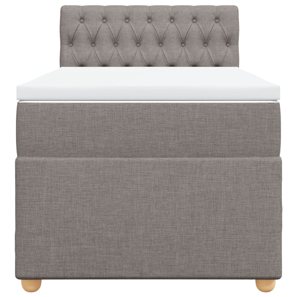 Boxspring met matras stof taupe 90x190 cm is nu te koop bij PeponiXL, paradijselijk wonen!