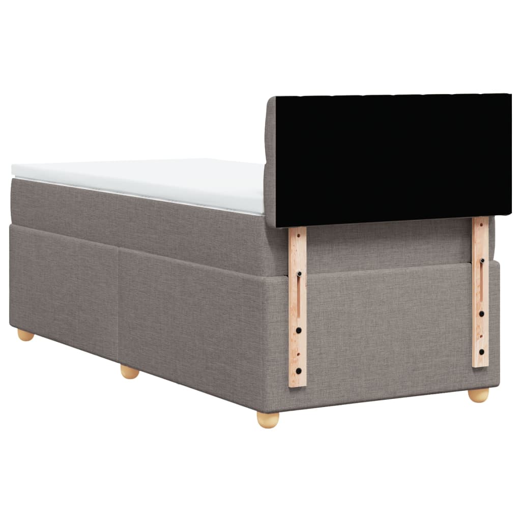 Boxspring met matras stof taupe 90x190 cm is nu te koop bij PeponiXL, paradijselijk wonen!