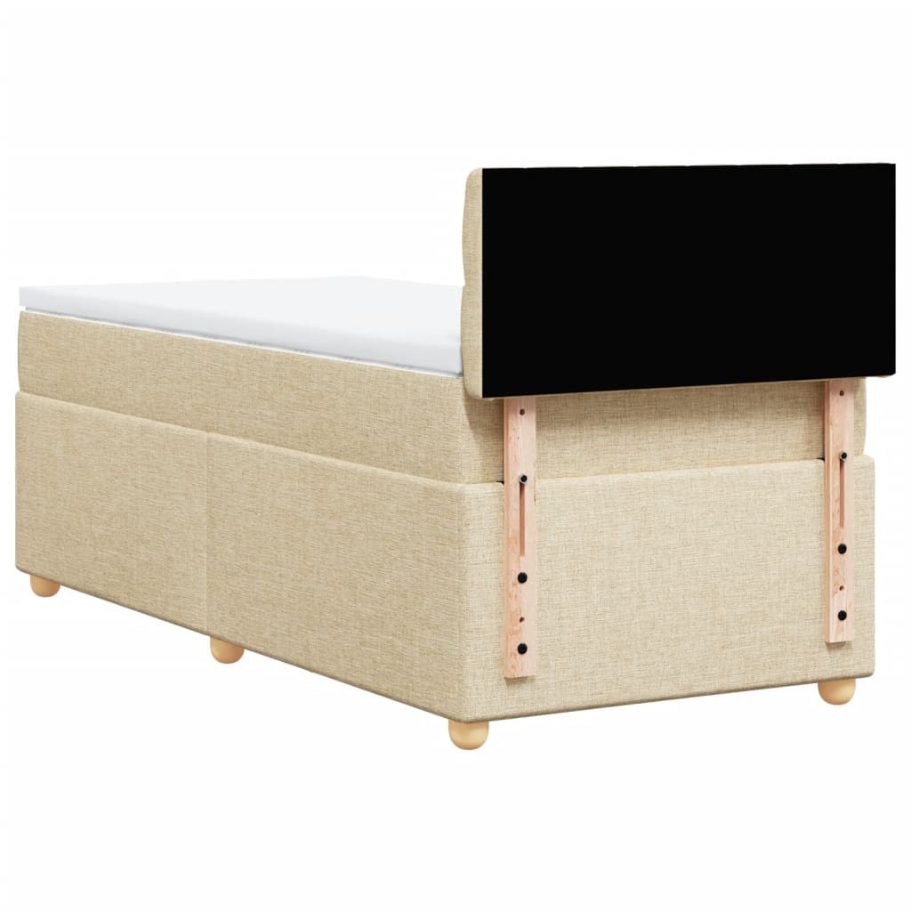 Boxspring met matras stof crèmekleurig 90x190 cm is nu te koop bij PeponiXL, paradijselijk wonen!
