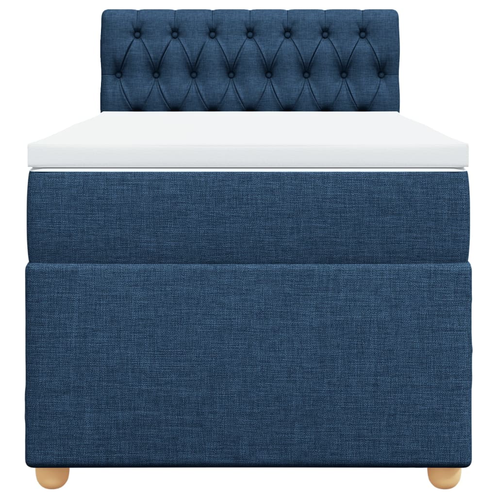 Boxspring met matras stof blauw 90x190 cm is nu te koop bij PeponiXL, paradijselijk wonen!