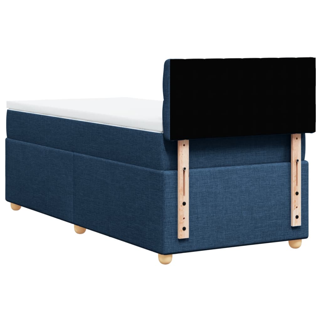 Boxspring met matras stof blauw 90x190 cm is nu te koop bij PeponiXL, paradijselijk wonen!