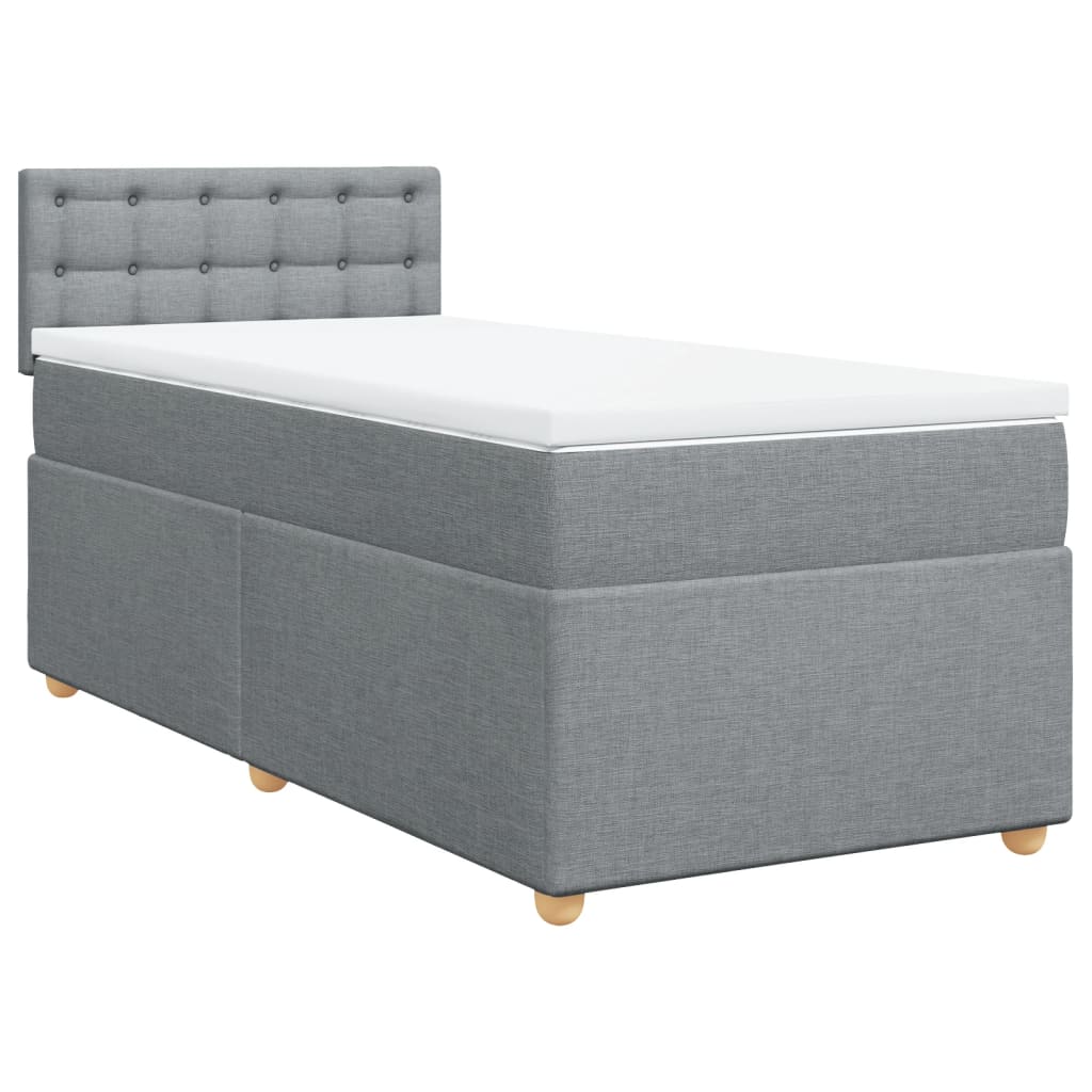 Boxspring met matras stof lichtgrijs 90x190 cm is nu te koop bij PeponiXL, paradijselijk wonen!