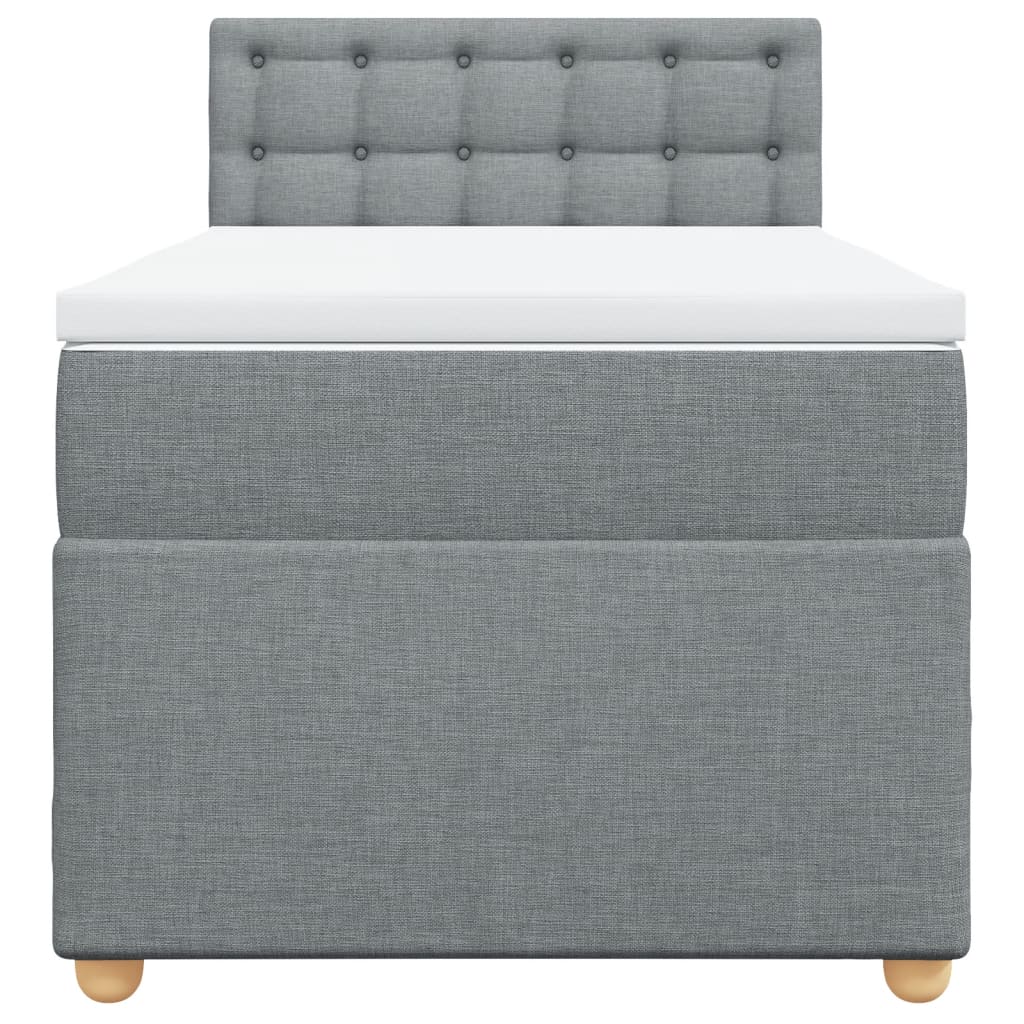 Boxspring met matras stof lichtgrijs 90x190 cm is nu te koop bij PeponiXL, paradijselijk wonen!