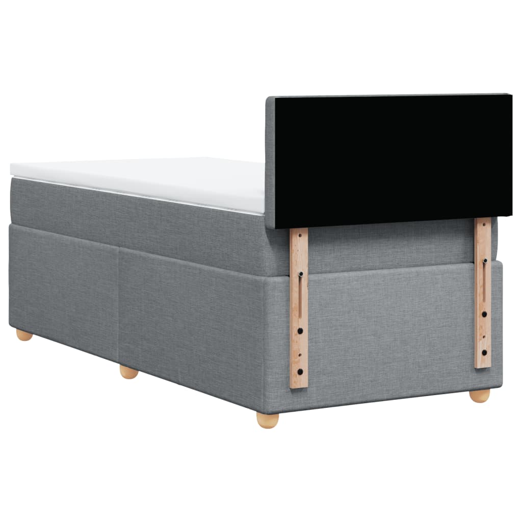 Boxspring met matras stof lichtgrijs 90x190 cm is nu te koop bij PeponiXL, paradijselijk wonen!