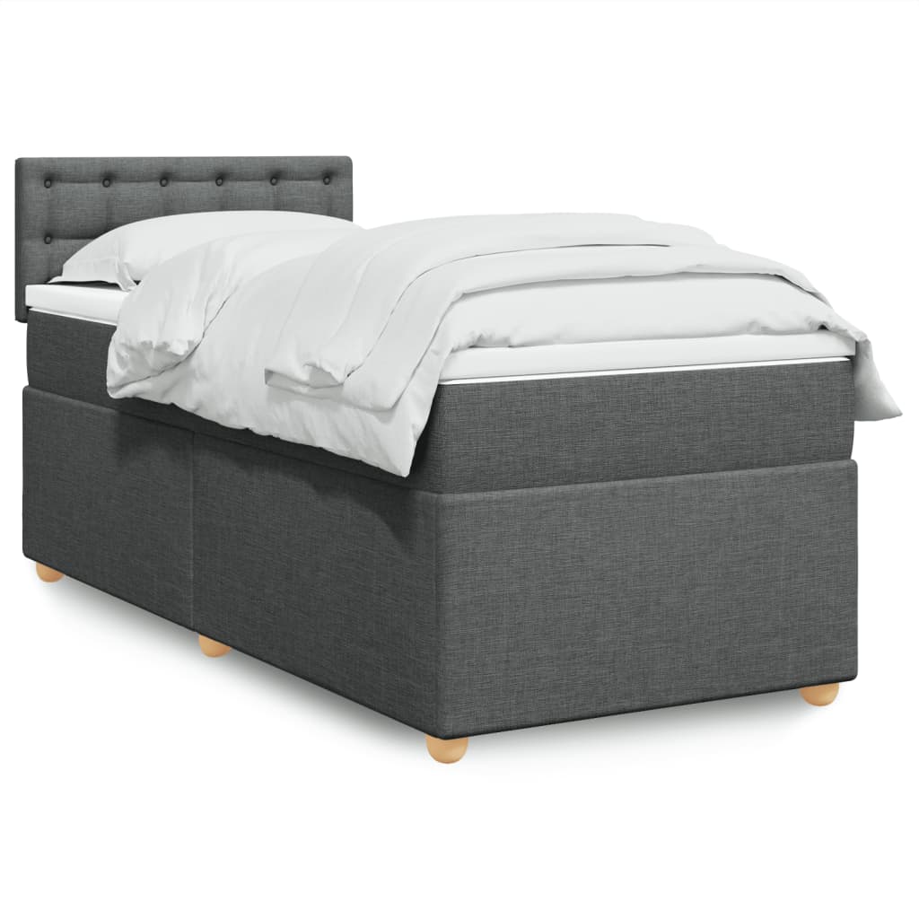 Boxspring met matras stof donkergrijs 90x190 cm is nu te koop bij PeponiXL, paradijselijk wonen!