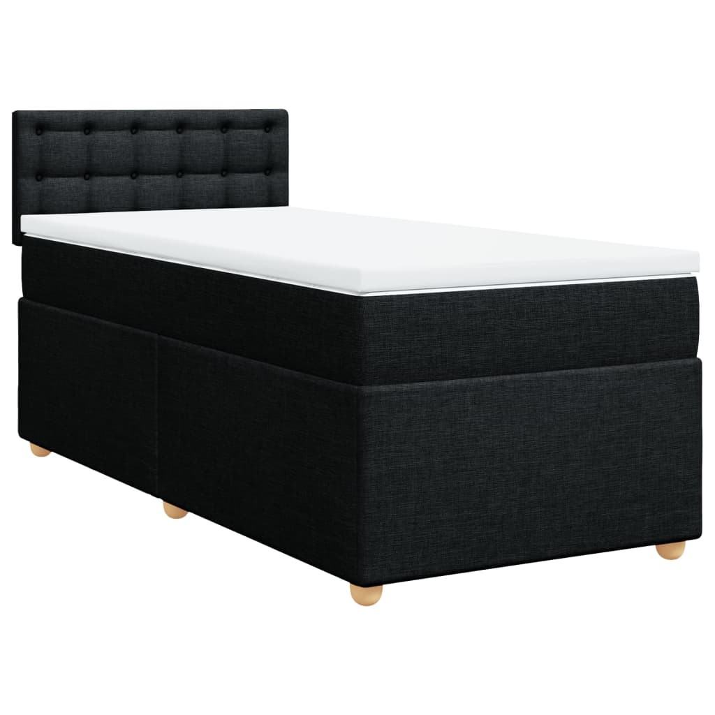 Boxspring met matras stof zwart 90x190 cm is nu te koop bij PeponiXL, paradijselijk wonen!