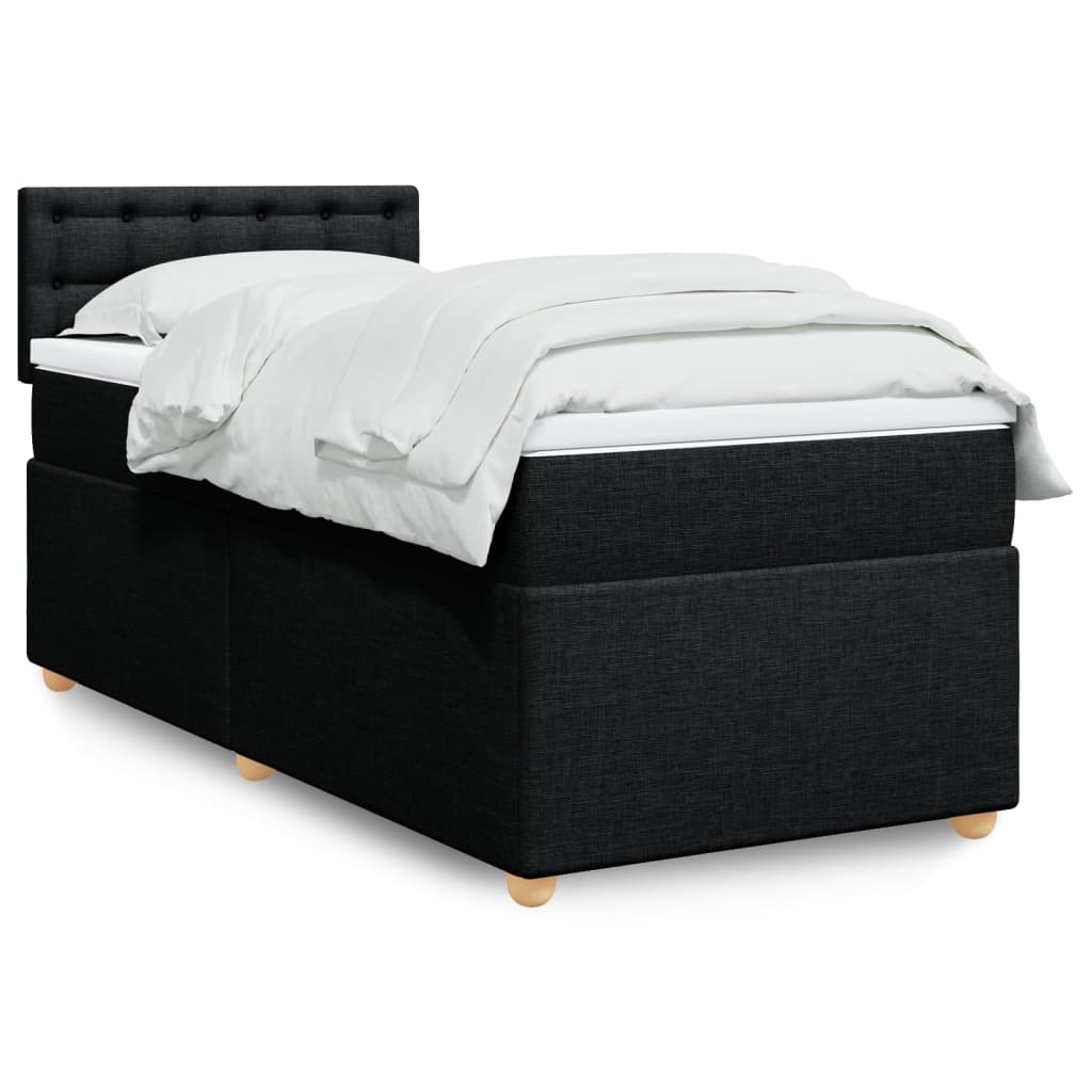 Boxspring met matras stof zwart 90x190 cm is nu te koop bij PeponiXL, paradijselijk wonen!
