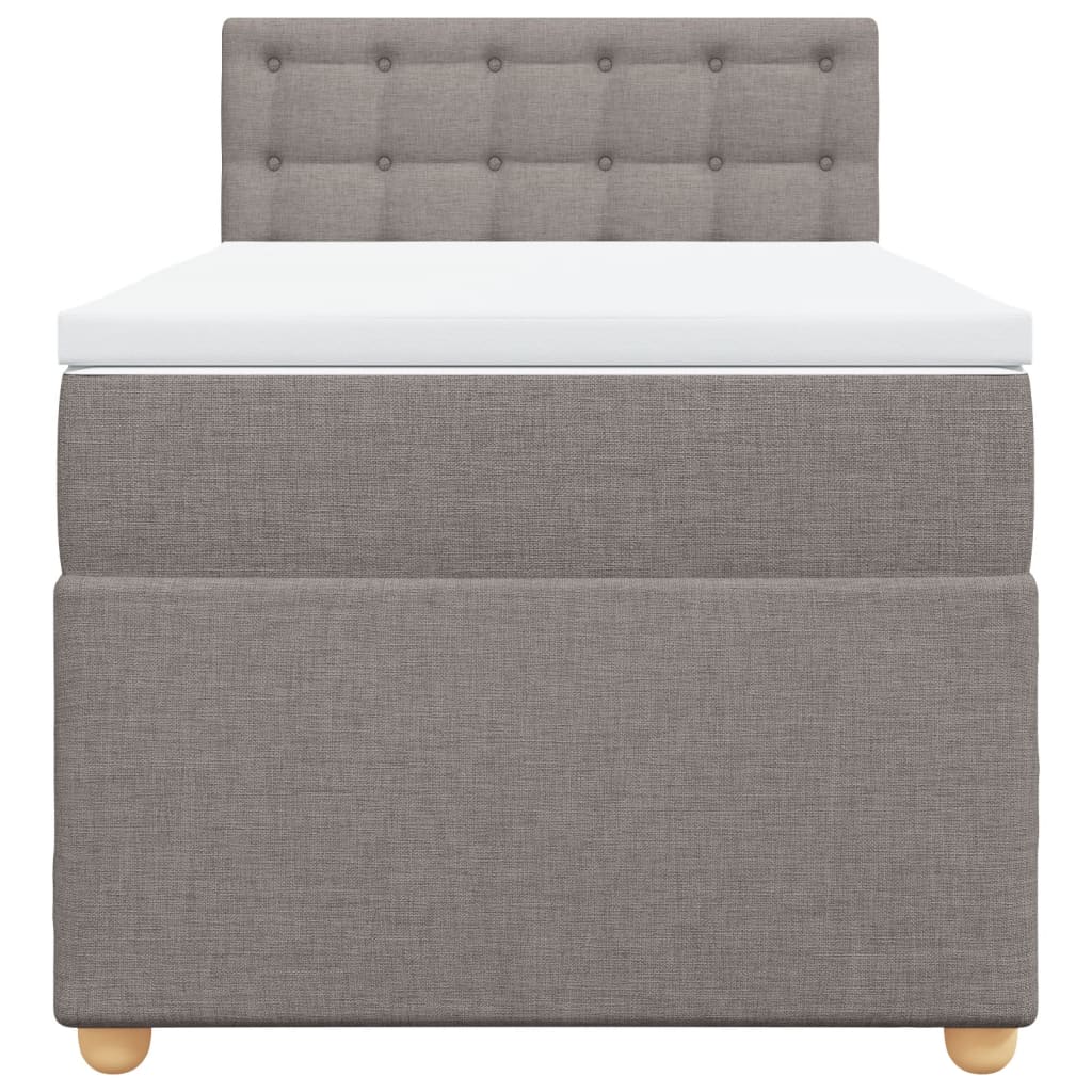 Boxspring met matras stof taupe 90x190 cm is nu te koop bij PeponiXL, paradijselijk wonen!