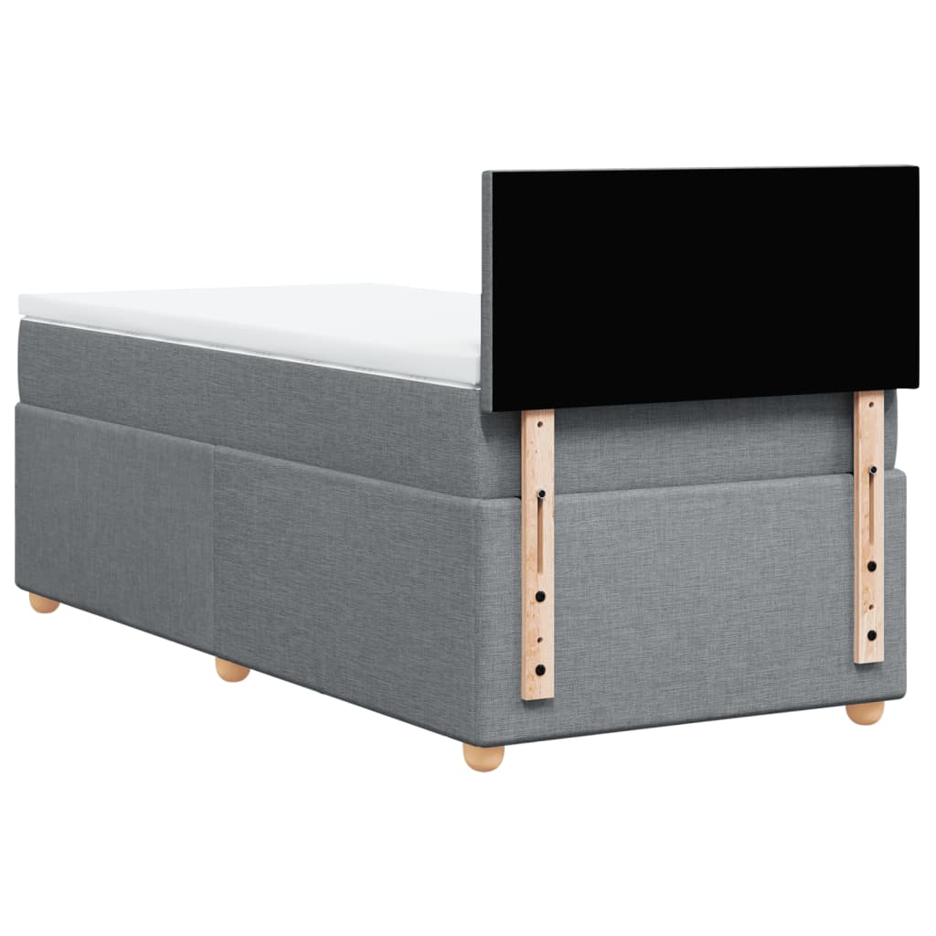 Boxspring met matras stof lichtgrijs 90x200 cm is nu te koop bij PeponiXL, paradijselijk wonen!