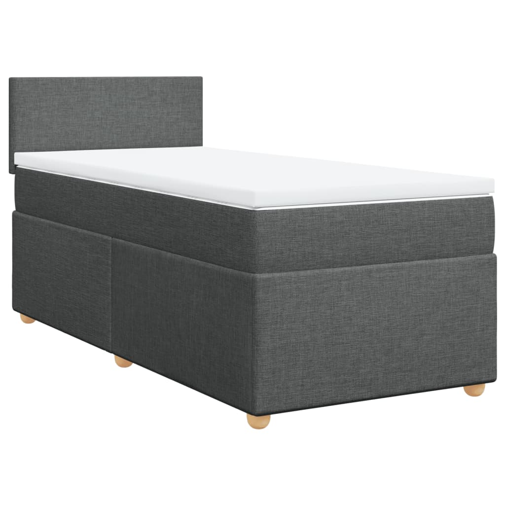 Boxspring met matras stof donkergrijs 90x200 cm is nu te koop bij PeponiXL, paradijselijk wonen!