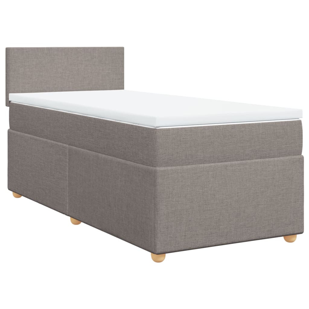 Boxspring met matras stof taupe 90x200 cm is nu te koop bij PeponiXL, paradijselijk wonen!