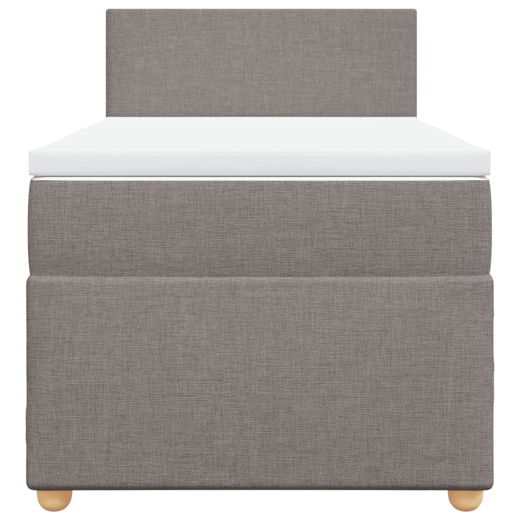 Boxspring met matras stof taupe 90x200 cm is nu te koop bij PeponiXL, paradijselijk wonen!