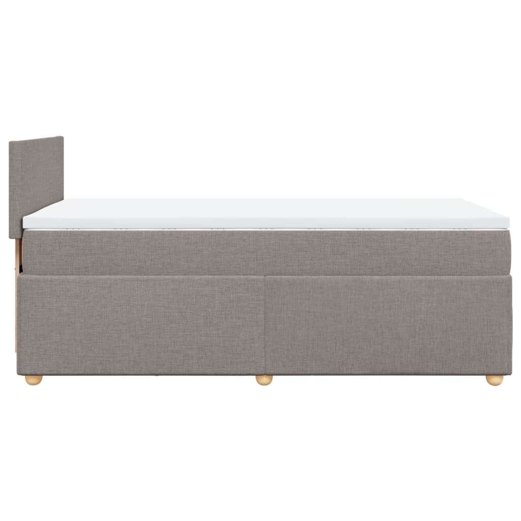 Boxspring met matras stof taupe 90x200 cm is nu te koop bij PeponiXL, paradijselijk wonen!