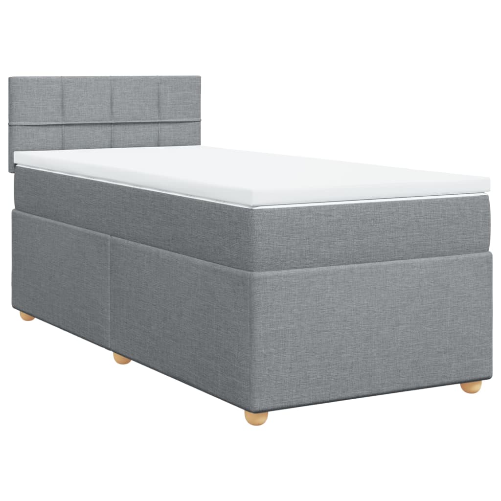 Boxspring met matras stof lichtgrijs 90x200 cm is nu te koop bij PeponiXL, paradijselijk wonen!