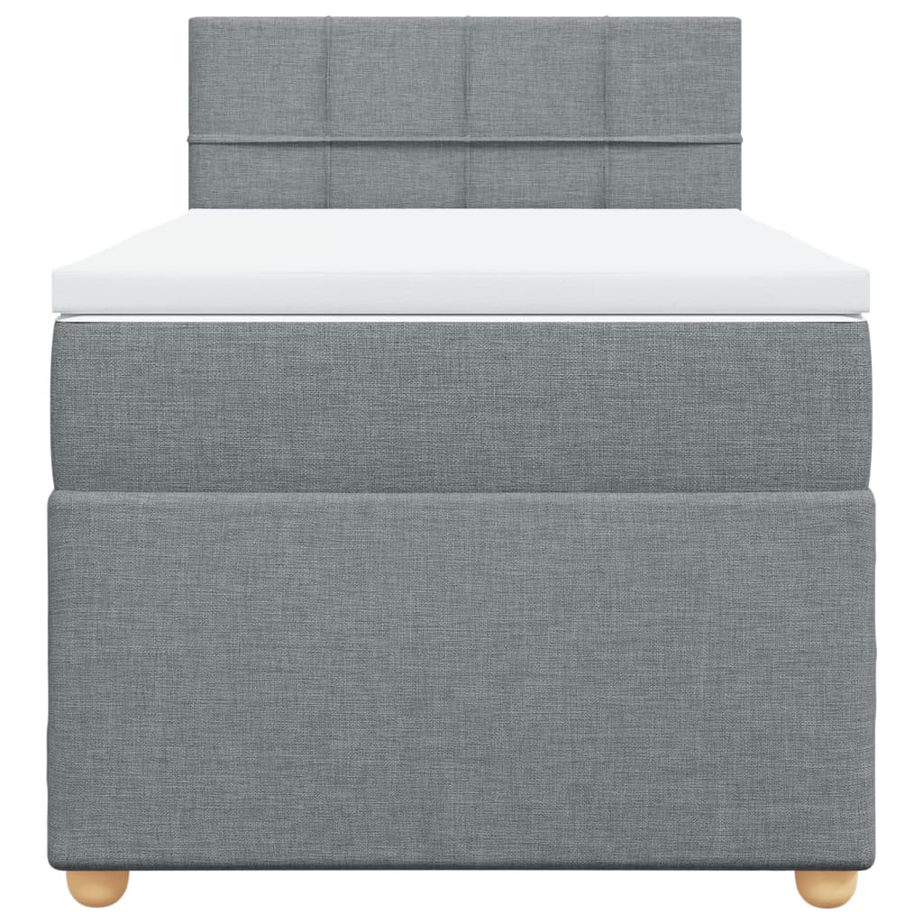 Boxspring met matras stof lichtgrijs 90x200 cm is nu te koop bij PeponiXL, paradijselijk wonen!