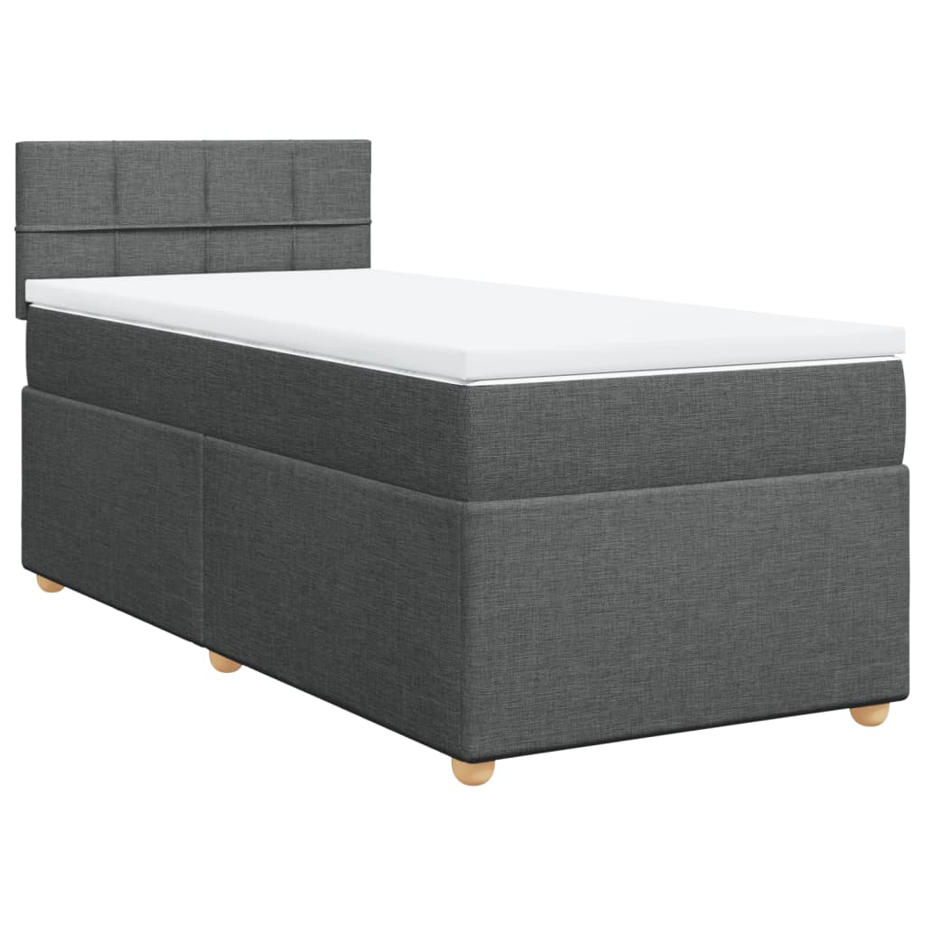 Boxspring met matras stof donkergrijs 90x200 cm is nu te koop bij PeponiXL, paradijselijk wonen!