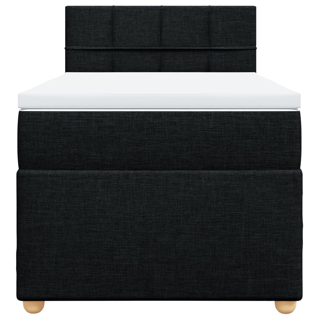 Boxspring met matras stof zwart 90x200 cm is nu te koop bij PeponiXL, paradijselijk wonen!