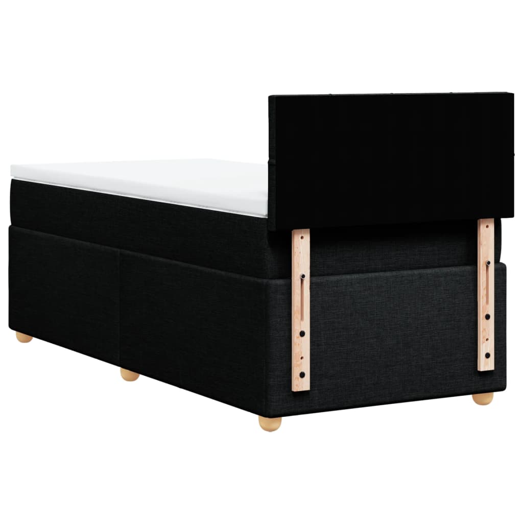 Boxspring met matras stof zwart 90x200 cm is nu te koop bij PeponiXL, paradijselijk wonen!