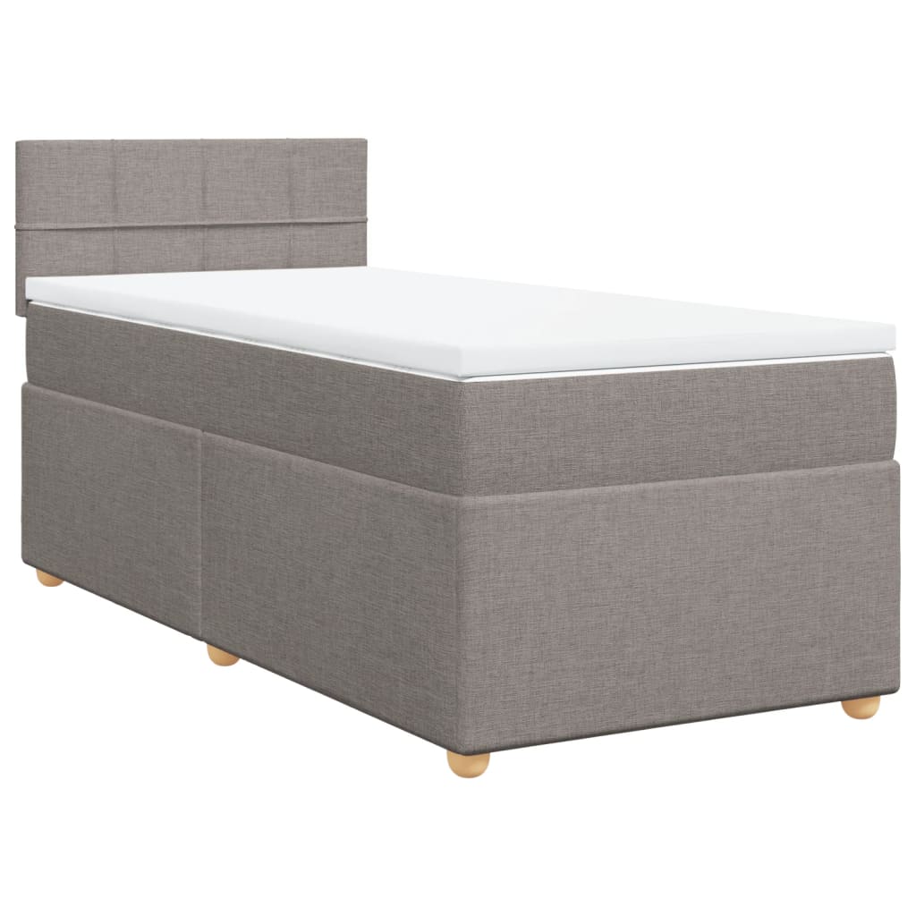 Boxspring met matras stof taupe 90x200 cm is nu te koop bij PeponiXL, paradijselijk wonen!