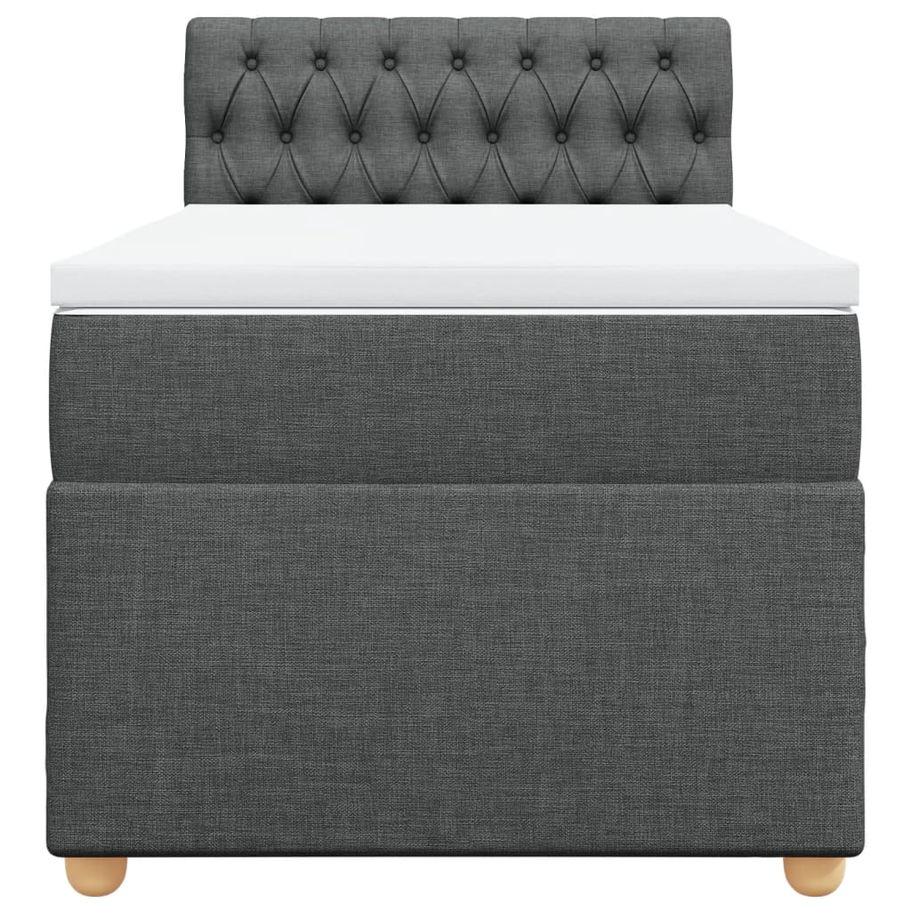 Boxspring met matras stof donkergrijs 90x200 cm is nu te koop bij PeponiXL, paradijselijk wonen!